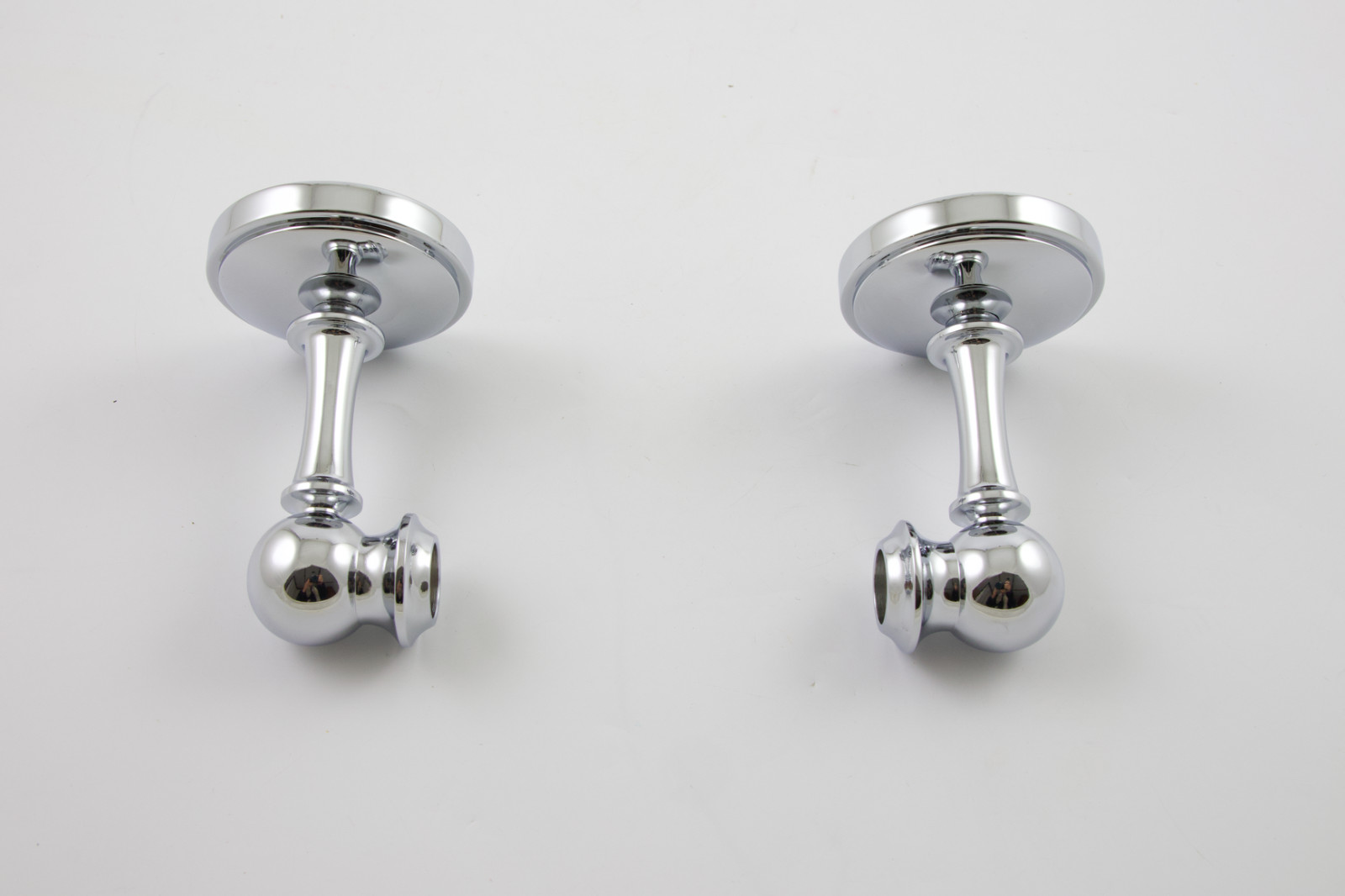 NEW Restoration Hardware RH Polished Chrome Chatham Pivot Mirror Finial Brackets gallery
