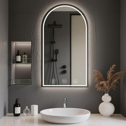 LED Mirror 30x40 inch,led Vanity Mirror,Vanity 40"L x 30"W Glass-Arched