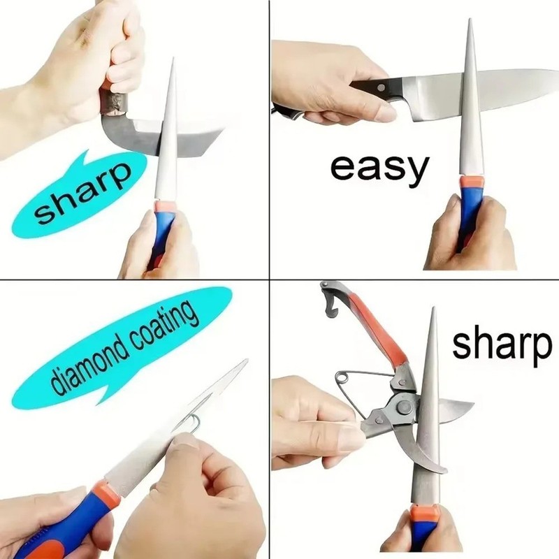 Double-Sided Diamond Sharpener Flat Curved Metal File for Scissors & Garden gallery