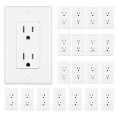 DEWENWILS 20-Pack Decorator Receptacle Outlet, Standard Wall Outlets, 15Amp/125V