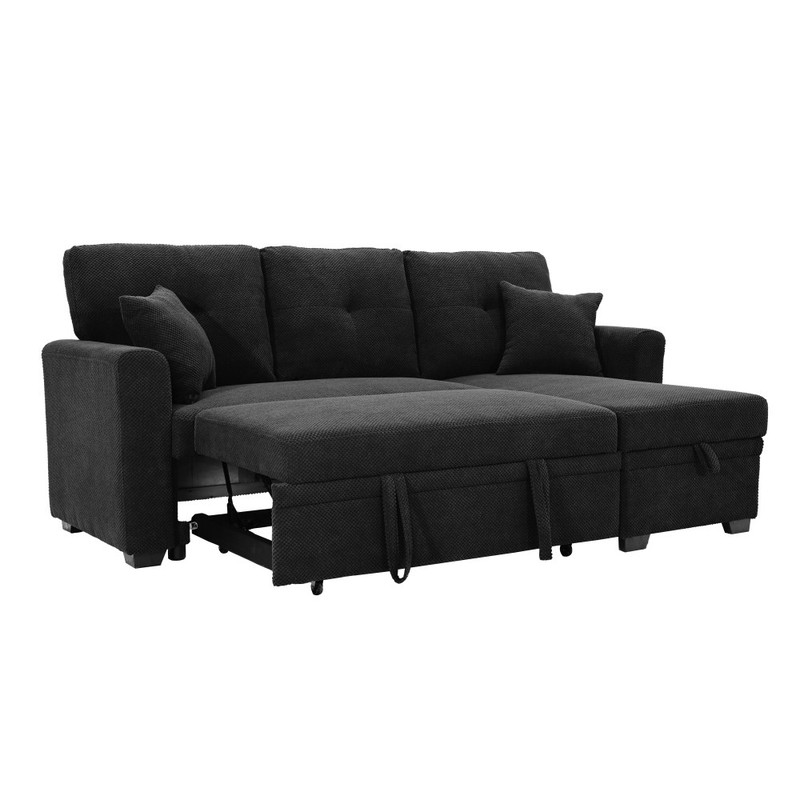 L-Shaped Sofa Sectional Loveseat Couch Convertible Sleeper Sofa w/Pull-Out Bed gallery