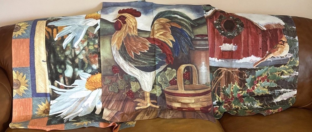 Cloth Flags, Spring Summer Fall & Winter Size 2/24x36 2/28x40 Great Condition