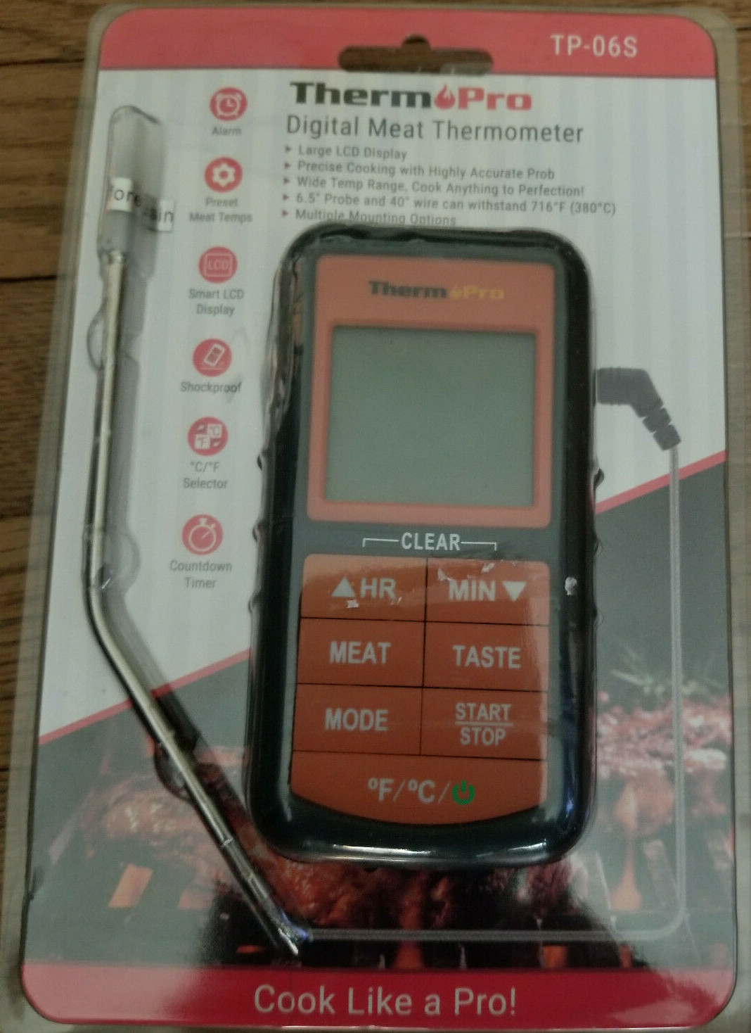Digital LCD Meat Thermometer Cooking Smoker Oil Grill BBQ Oven tp-06s gallery