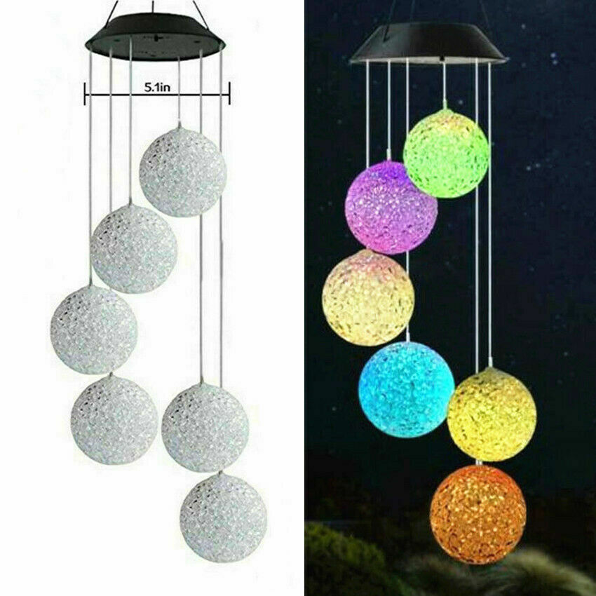 Solar LED Wind Chimes Colour Changing Lights Hanging Light Garden Outdoor Decor gallery