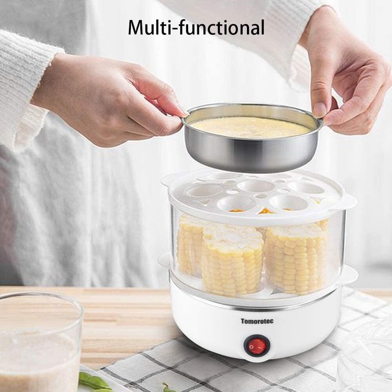 Egg Cooker 2-Tier Large 14 Egg Capacity Rapid Egg Maker Auto Off Hard Boiled Egg gallery