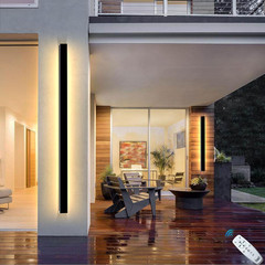 Dimmable Modern Outdoor Wall Light 2 Pack, IP65 Waterproof, 47IN Black Sconce