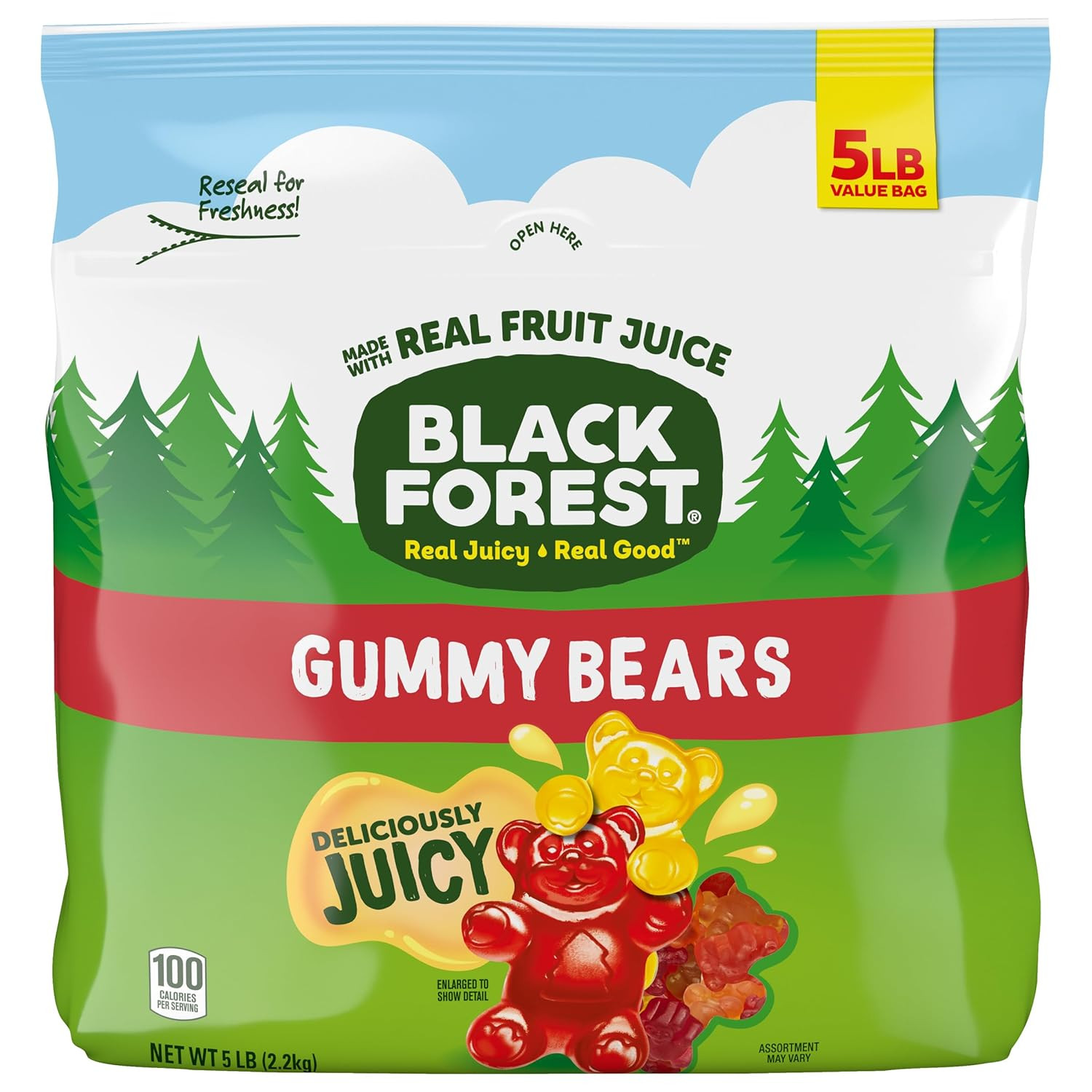 Gummy Bears Candy, Made with Real Fruit Juice, Resealable 5-Pound Bulk Bag gallery