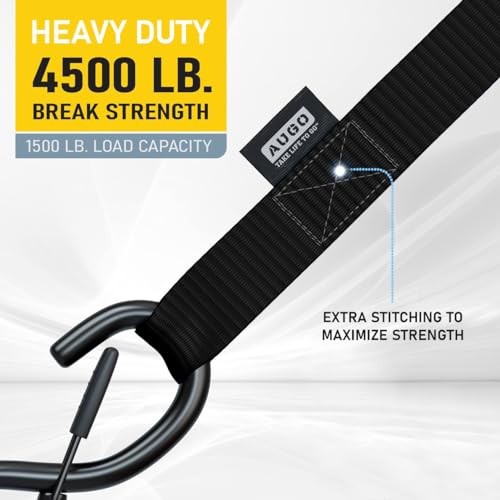 Soft Loop Tie Down Straps - 1,500 Load Capacity & 4,500 Lbs 12 Inch Black gallery