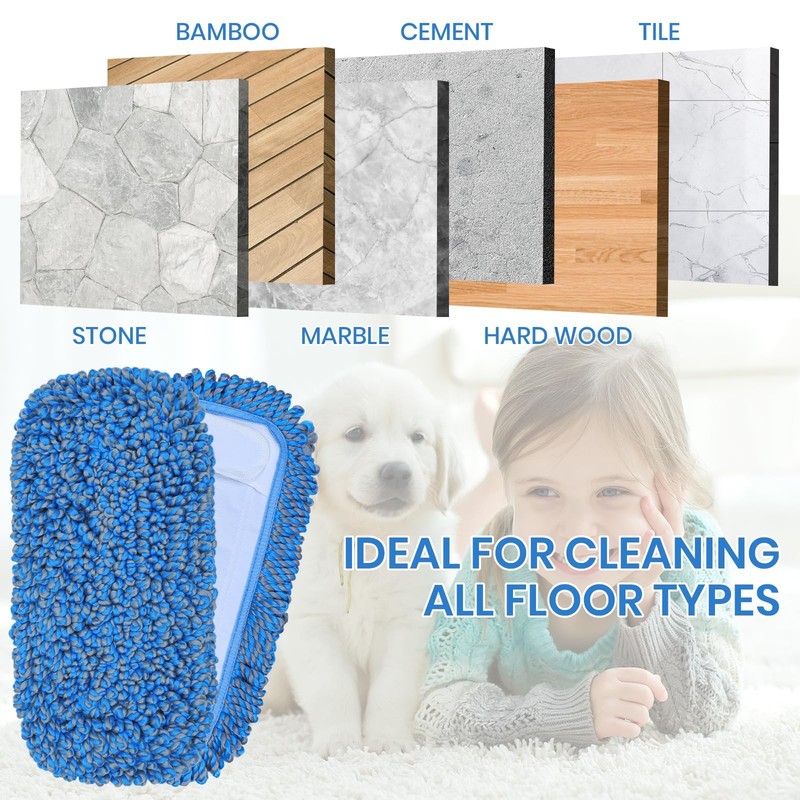 2 Pack Microfiber Mop Replacement Pad For Dry Dusting Wet Mopping dust Mop Asin gallery