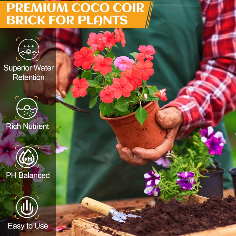 Organic Coco Coir 1 Pcs Compressed Coconut Coir Brick Coconut Fiber Husk Substra gallery