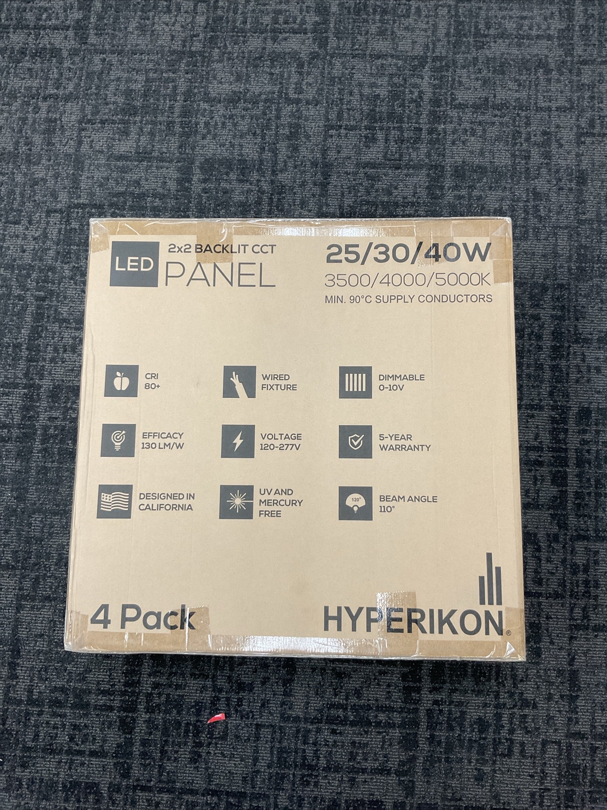 Hyperikon 4- Pack 2x2 Foot LED Backlit Flat Panel,25W/30W 40W,3500K/4000K/5000K gallery