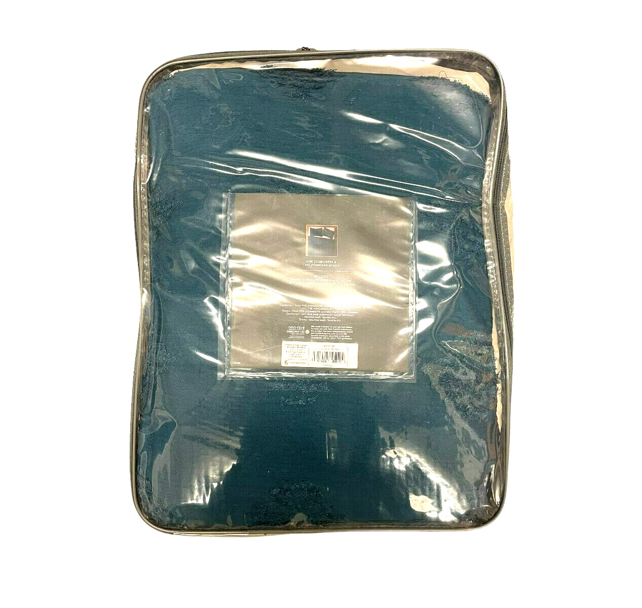 Threshold Tufted Diamond Crinkle Comforter Sham Set, Full/Queen - Dark Teal Blue gallery