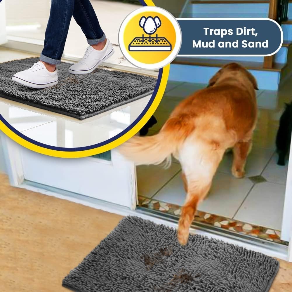 Water Absorbent Door Mat Indoor Microfiber Quick Dry Chenille Entryway Rug gallery