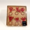 Tahari Napkin Rings Silver & Red Set 6 Classic Elegance New gallery