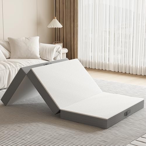 6" Tri-Fold Memory Foam Mattress Topper - Washable, Reversible, Portable for Tra gallery