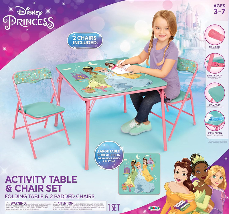 Girls Folding Table & Chairs Set for Kids and Toddlers 36 Months up to 7 Years, gallery