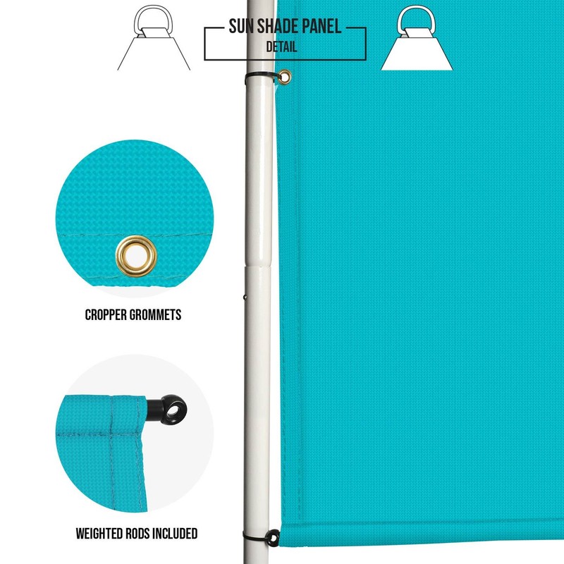 9' Waterproof Replacement Pergola Shade Cover Panel w/Rod Yard Garden Turquoise gallery