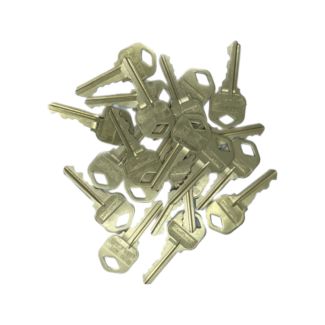 KWIKSET ORIGINAL KW1 FACTORY PRECUT KEYS, 20 SINGLE KEYS. RARE DO NOT DUPLICATE. gallery