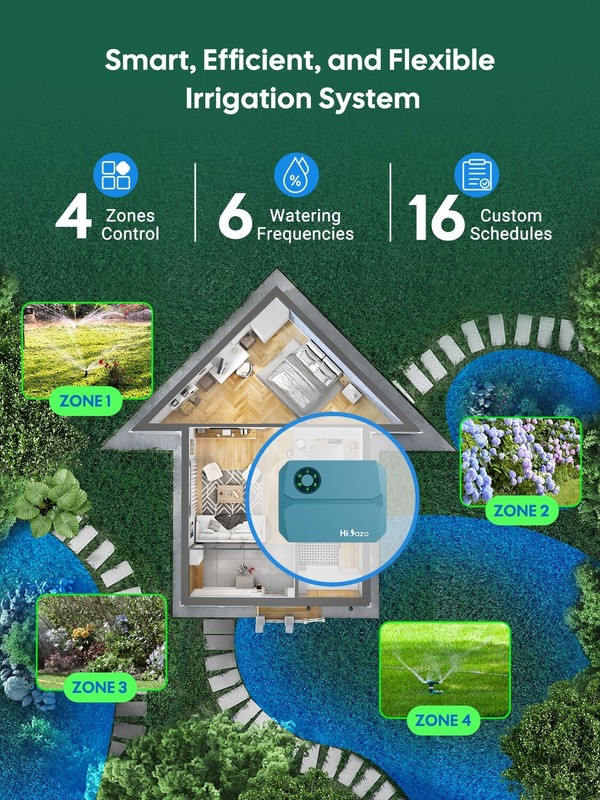 Smart Sprinkler Controller Irrigation System Watering Timer 6-Zone Cyclic Period gallery