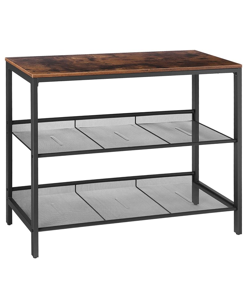 HOOBRO Console Table, Sofa Table with 2 Flat or Slant Adjustable Mesh Shelves, H