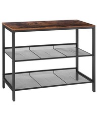 HOOBRO Console Table, Sofa Table with 2 Flat or Slant Adjustable Mesh Shelves, H