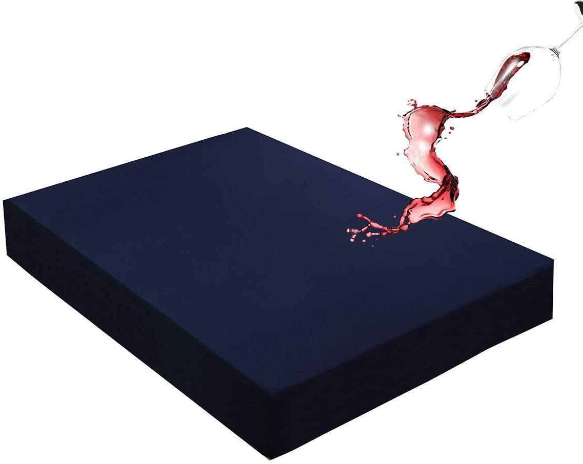 Navy Blue Waterproof Mattress Protector Cover 18" Deep Fitted Sheet All Size gallery