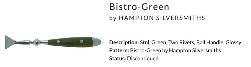 Bistro-Green by Hampton Silversmiths stainless Green 2 Rivets, Ball Handle 7pc gallery