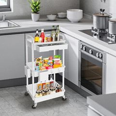 3-Tier Rolling Multi-Purpose Utility Storage Trolley with Drawers