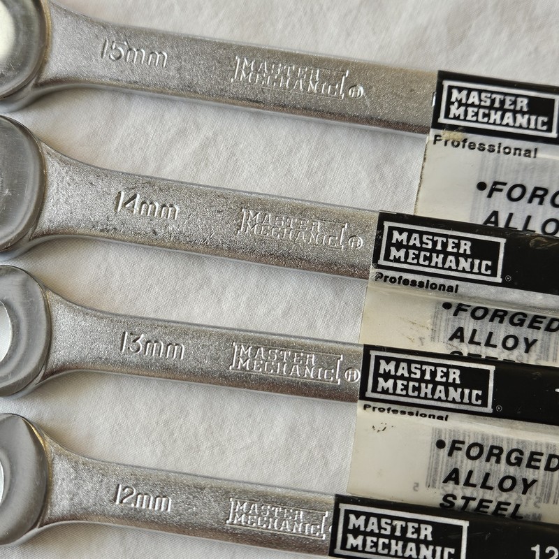 Master Mechanic Set 4 Metric Combination Wrench 12 13 14 15 mm Professional 6115 gallery