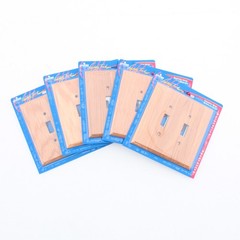 5 Leviton OAK Finished 2G Toggle Switch Cover Wallplate Switchplates 89209-OAK