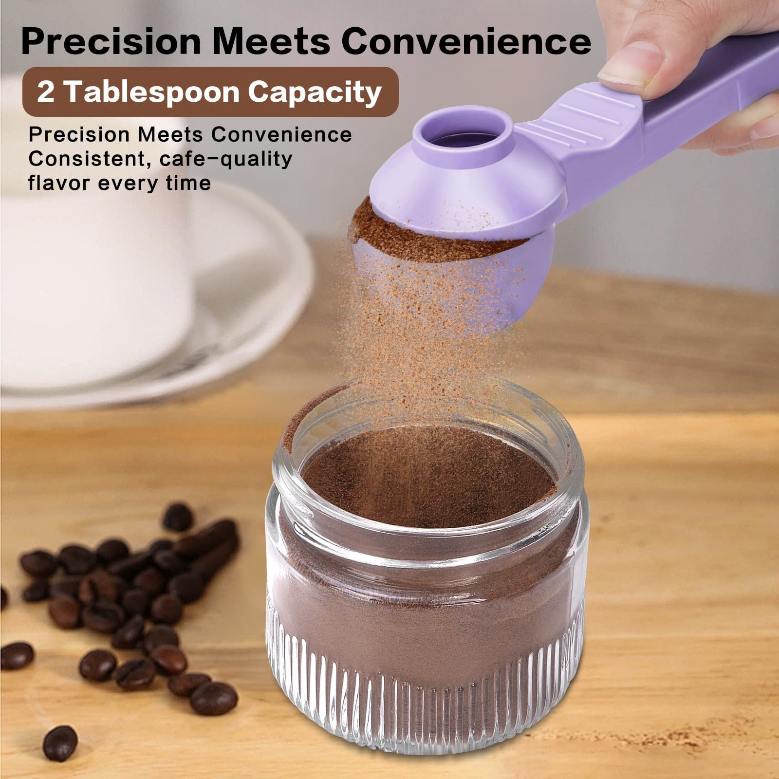 2-in-1 Coffee Scoop with Funnel, 2 Teaspoon Measuring Spoon for Reusable Pods... gallery