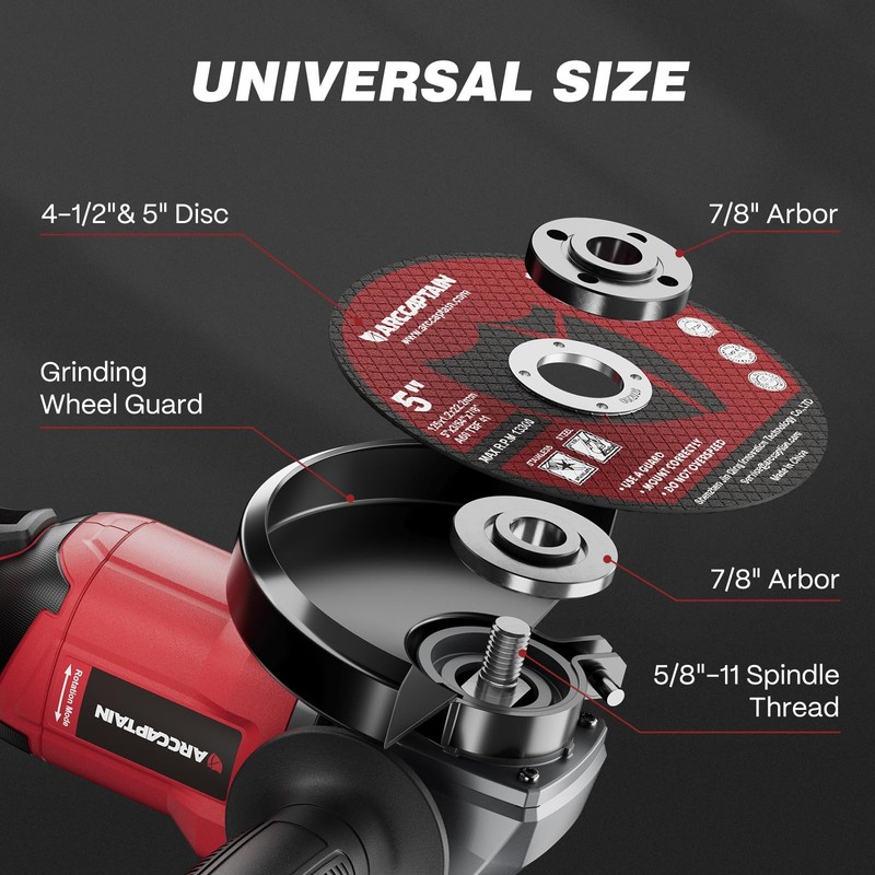 Angle Grinder Kit, 4-1/2 to 5",【Paddle Switch】9500RPM 1200W Brushless Power M... gallery