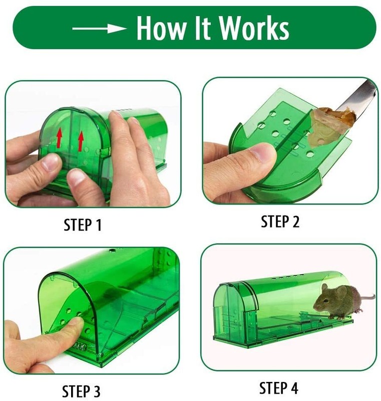 2 Pack Humane Mouse Traps Live Catch & Release No Kill Rat Mice Trap Reusable gallery