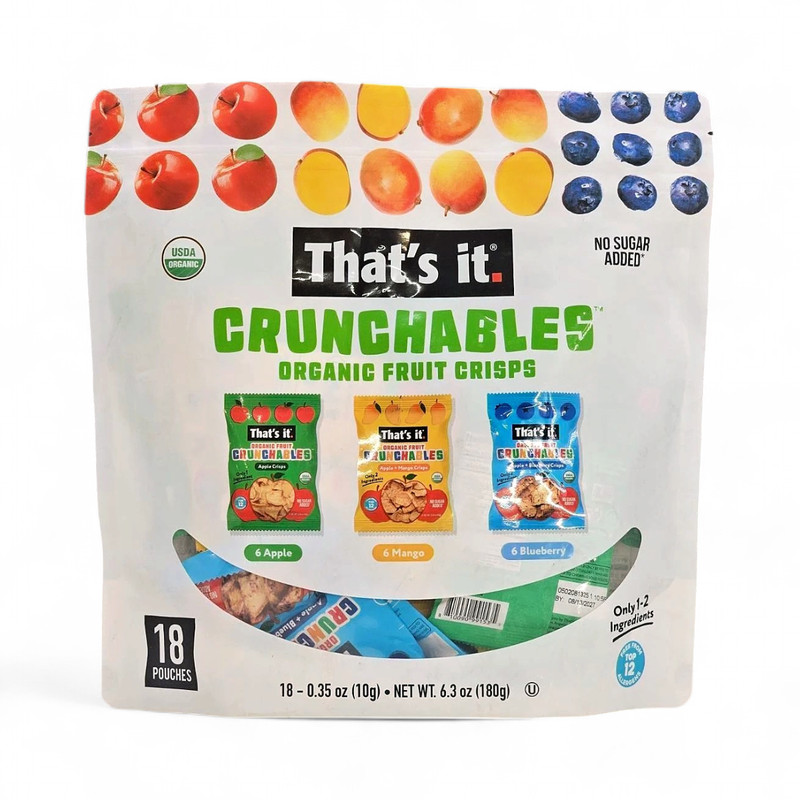 That's It Crunchable Fruit Crisps Apple, Mango, Blueberry Variety, 18 Pack gallery