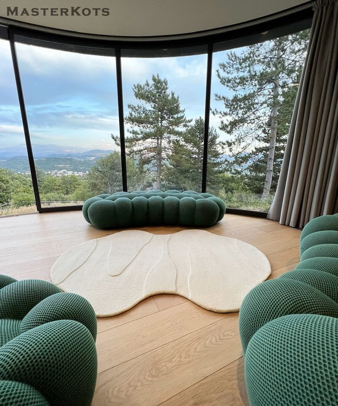 Irregular Shape High & Low Pile, Hand-Tufted 100% Wool Soft Area Rug Carpet gallery