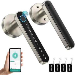 Smart Door Handle, Fingerprint Keyless Entry Electronic Digital Keypad Free APP