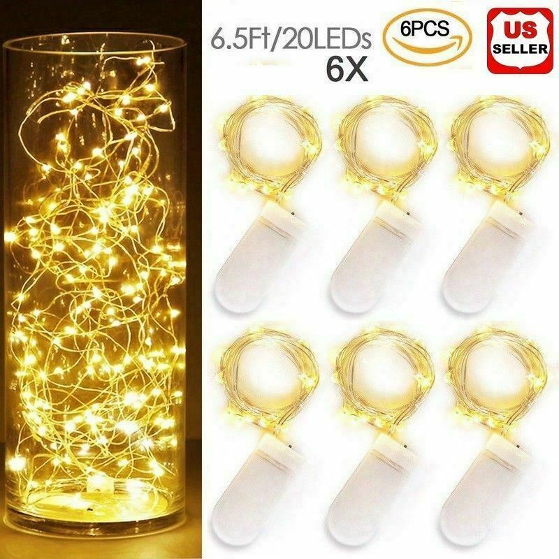 6x 20 LED 2m Waterproof LED MICRO Silver Copper Wire String Fairy Lights Decor gallery