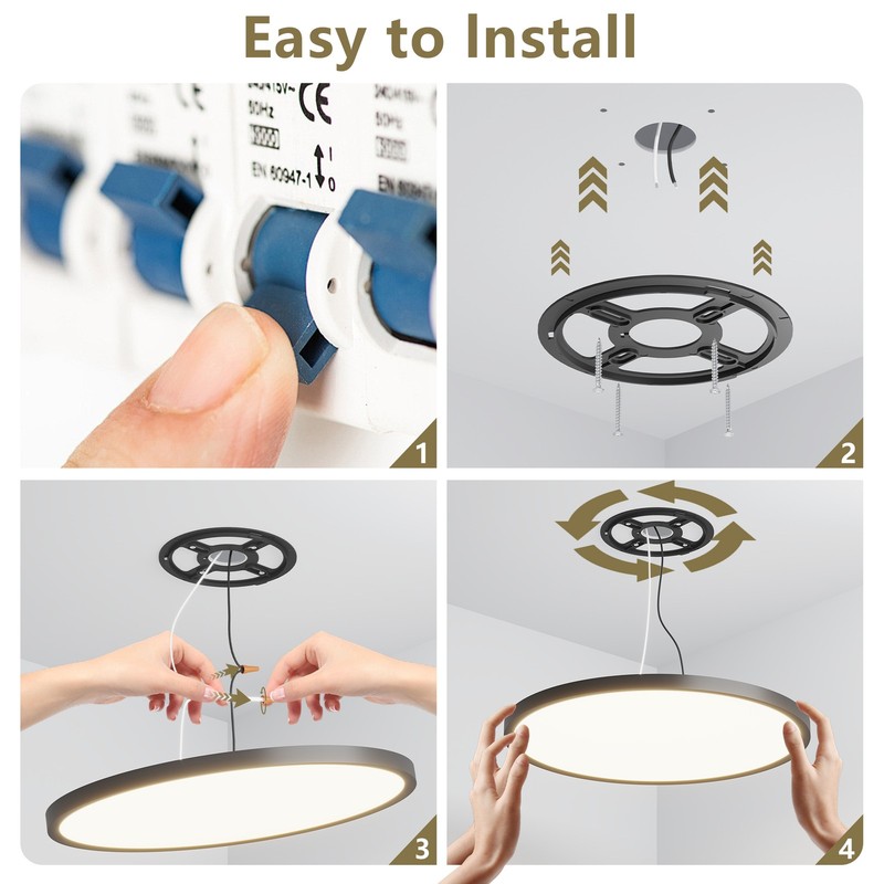 4 Pack 16" LED Flush Mount Ceiling Light 32W 3520lm 5CCT Dimmable Thin Fixture gallery