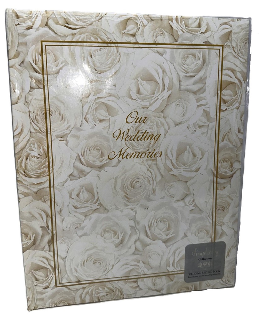 Simplicity White Roses Wedding Record Book 442424 "Our Wedding Memories"