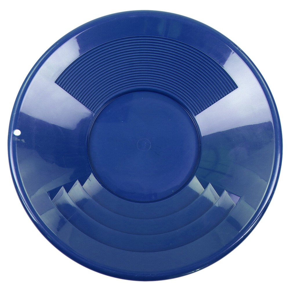 14" BLUE Plastic Gold Pan w/ Shallow & Deep Riffles for Gold Prospecting