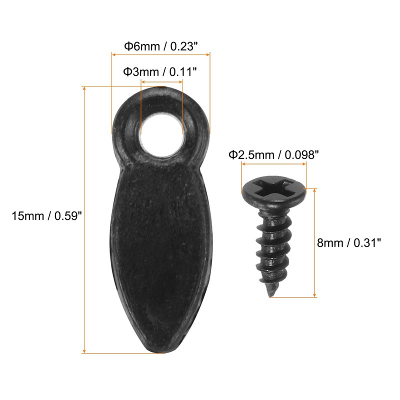 100Pcs Turn Button Fasteners Set with 100Pcs Screws for Hanging Drawing, Black gallery