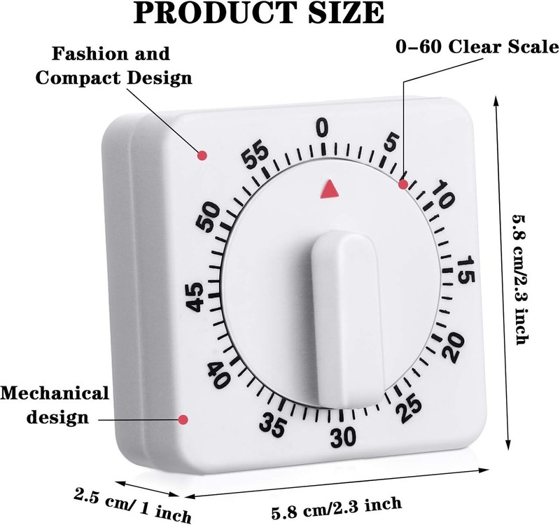 2× Long Ring Bell Alarm Loud 60-Minute Kitchen Cooking Wind Up Timer Mechanical gallery