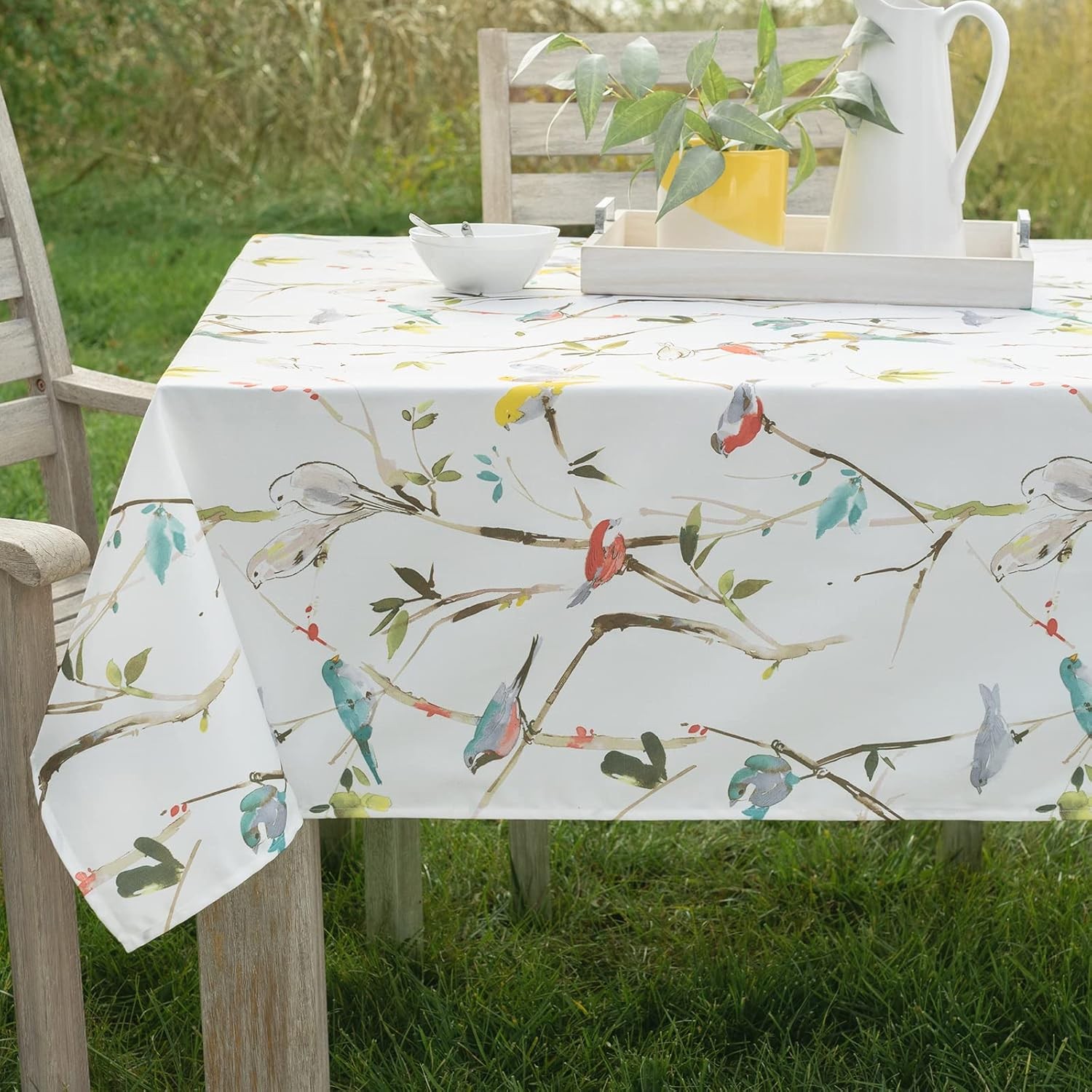 Spillproof Spring/Summer Durable Heavyweight Fabric Indoor Outdoor Tablecloth, gallery