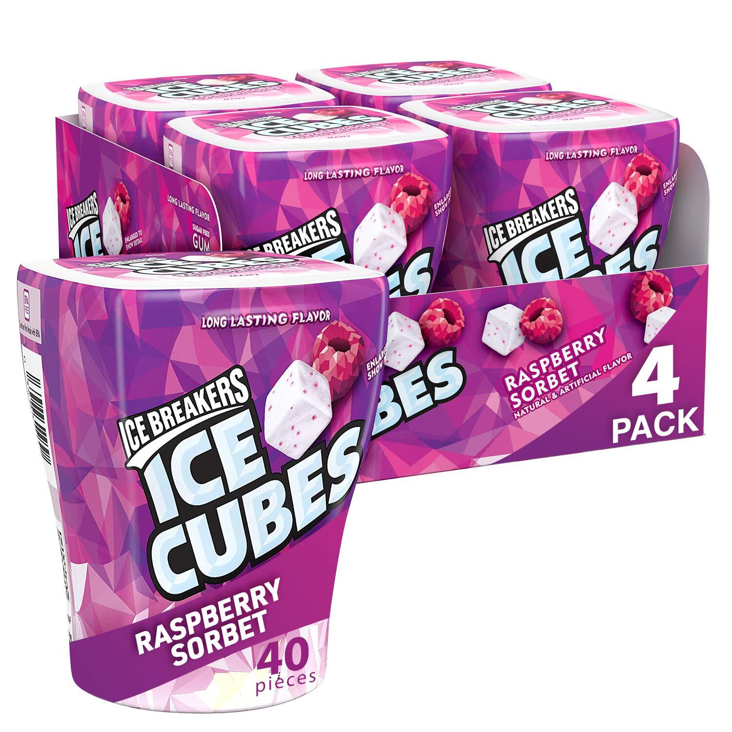 Ice Breakers Ice Cubes Sugar Free Gum with Xylitol, Raspberry Sorbet, 40 Piece gallery