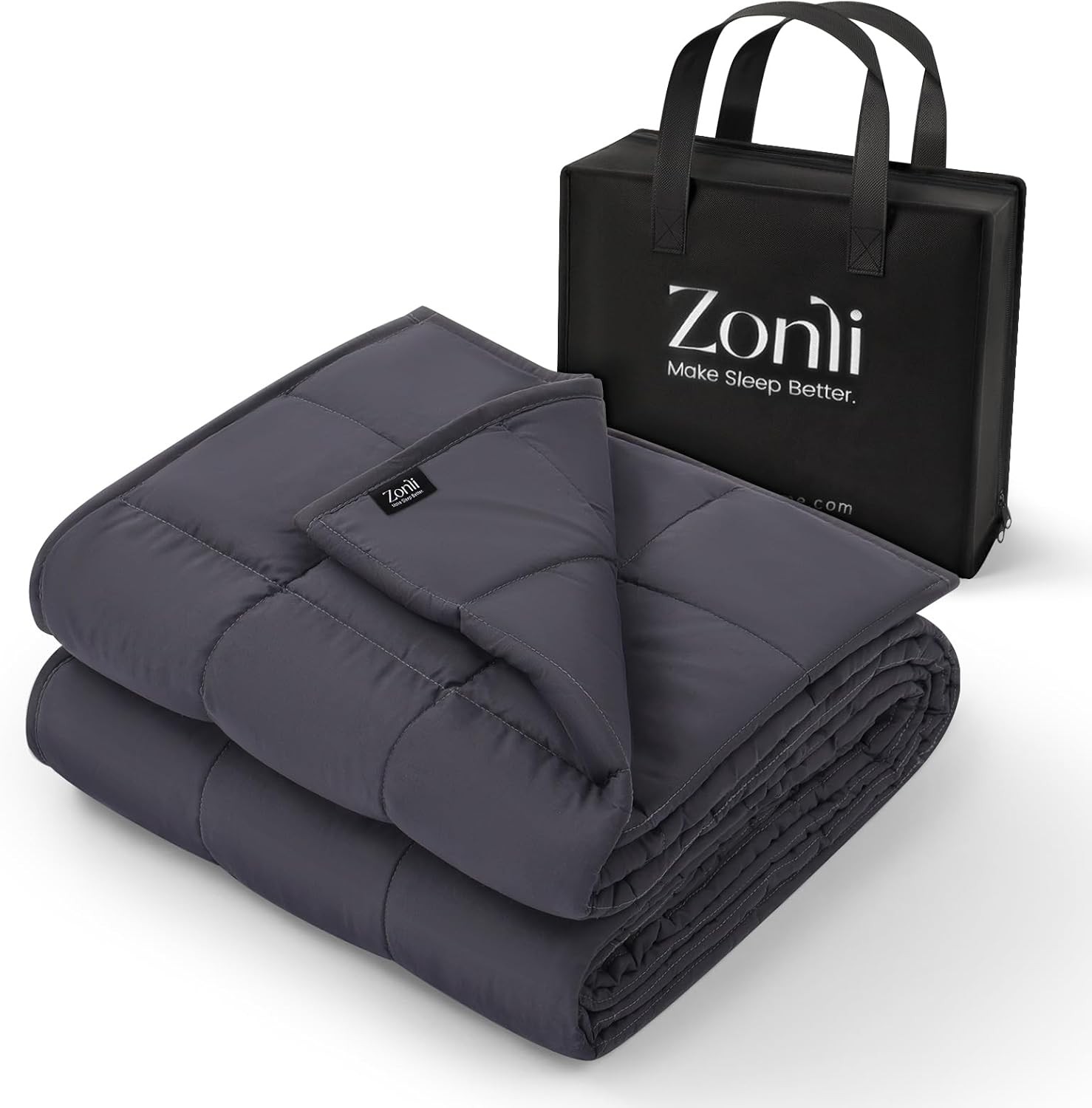 ZonLi Weighted Blanket (60"x80", 20lbs, Dark Grey) Queen Size Weighted Blanket f gallery