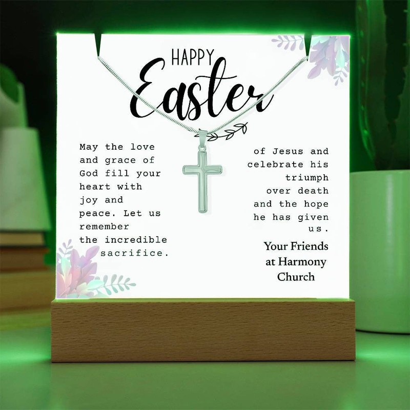 Easter Religious Gift Bundle, Cross Necklace Gift, Easter Sign Decor, Christian gallery
