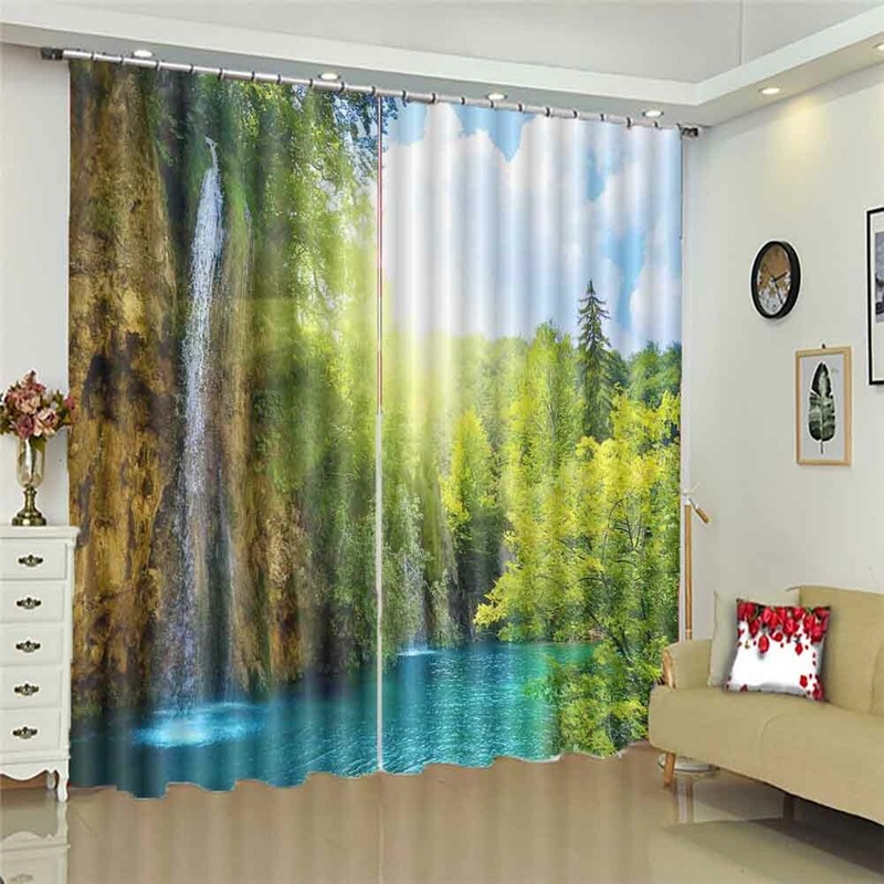 Forest Damage Lines 3D Curtain Blockout Photo Printing Curtains Drape Fabric gallery