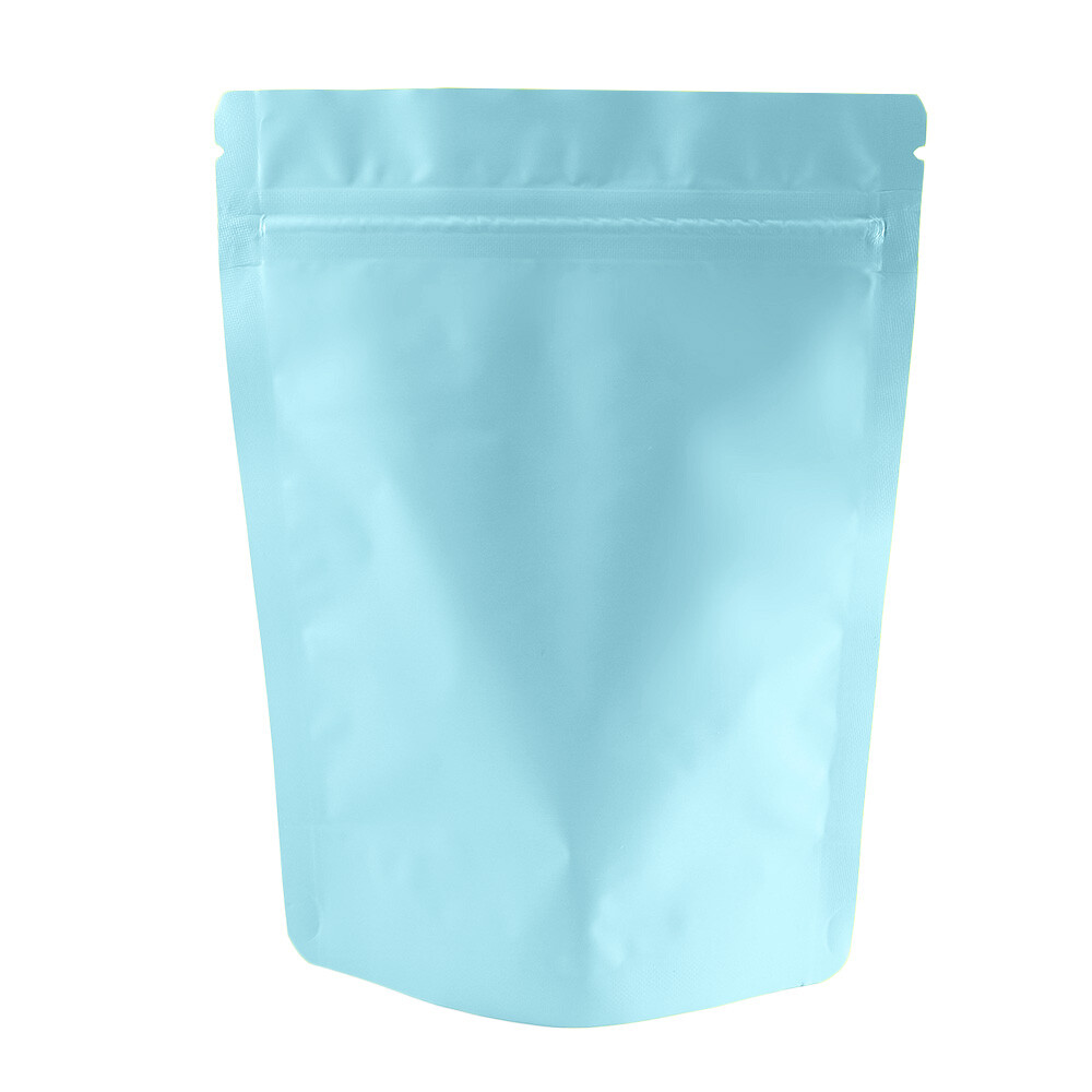 Double Sided Matte Blue Resealable Zip Seal Stand Up Food Storage Bags Pouch gallery