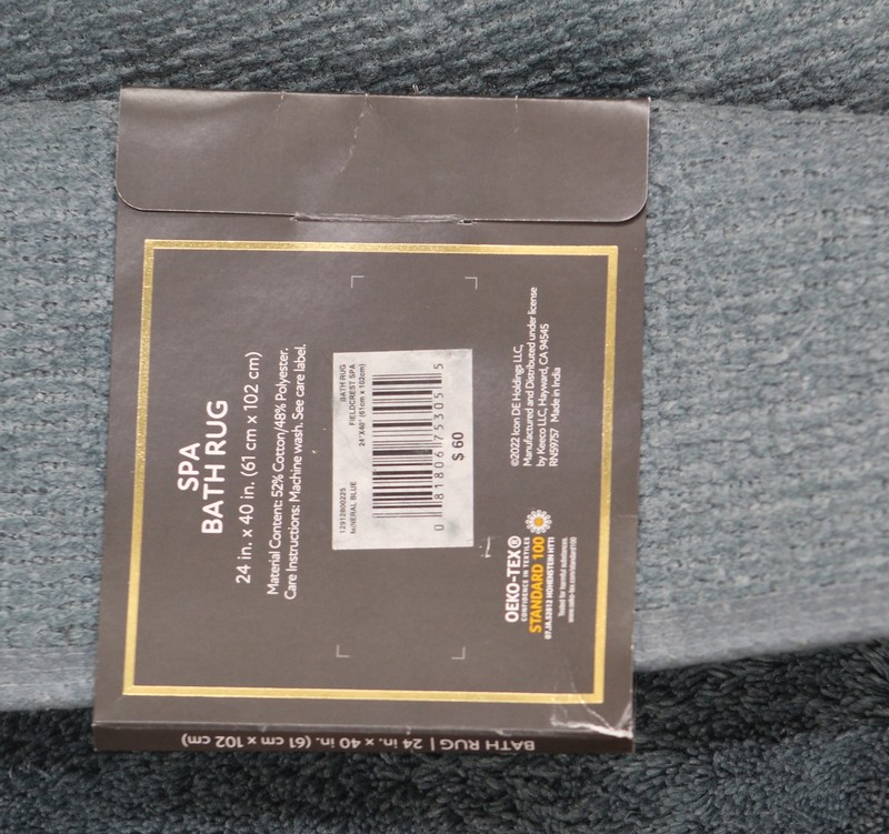 Fieldcrest Spa Bath Rug Plush Mat Rectangle Mineral Blue 24x40 gallery