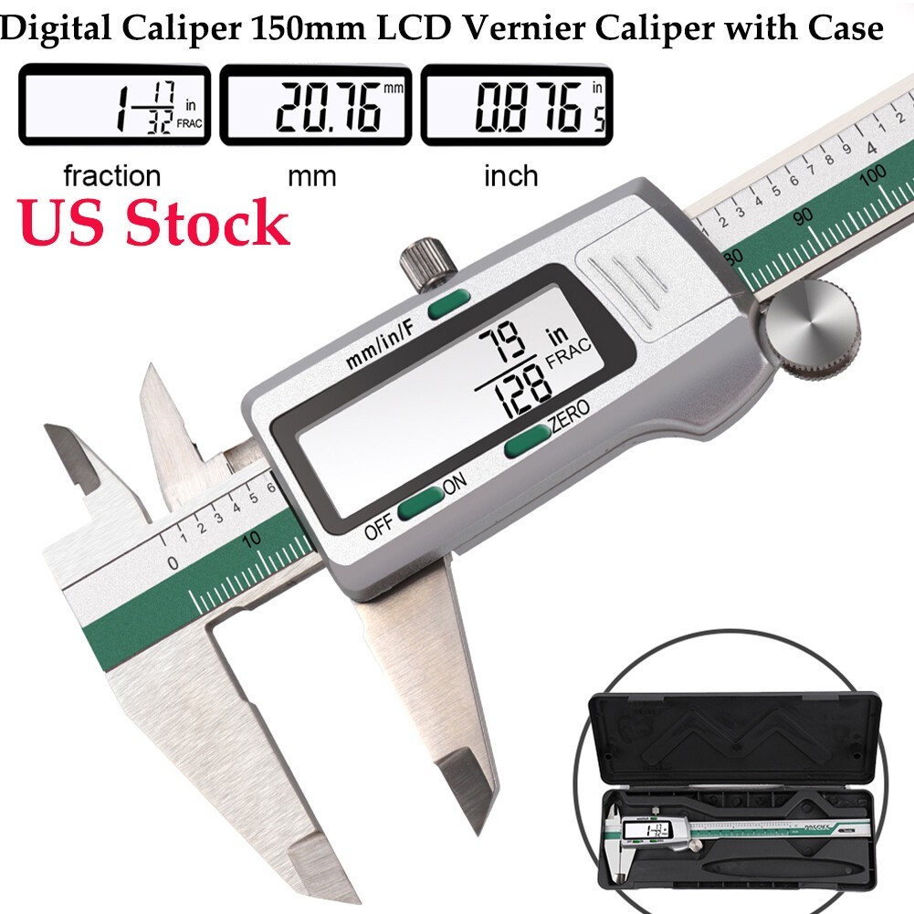 0–6" Digital Display LCD Vernier Caliper Fraction/MM/Inch High Precision Caliper gallery